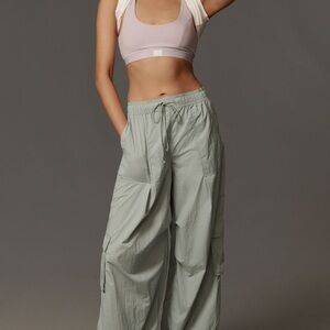 Anthropologie Daily Practice parachute jogger Olive Cargo Pants L